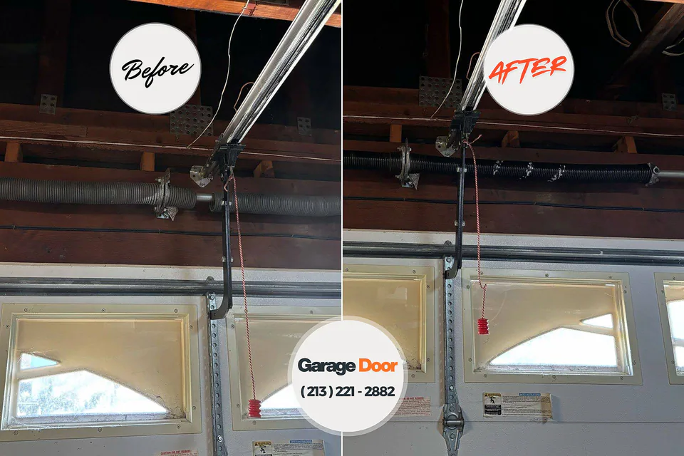 Before and after: garage door repair Lancaster, PA